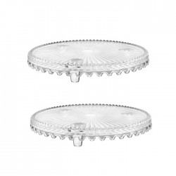 Platou din sticla pentru tort Culinaro 22xh5cm,set 2 buc...