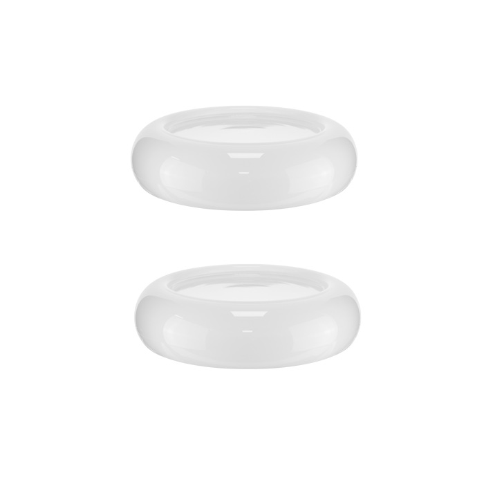 Platou din sticla prezentare bufet Culinaro White 15xh4,5cm,set 2 buc