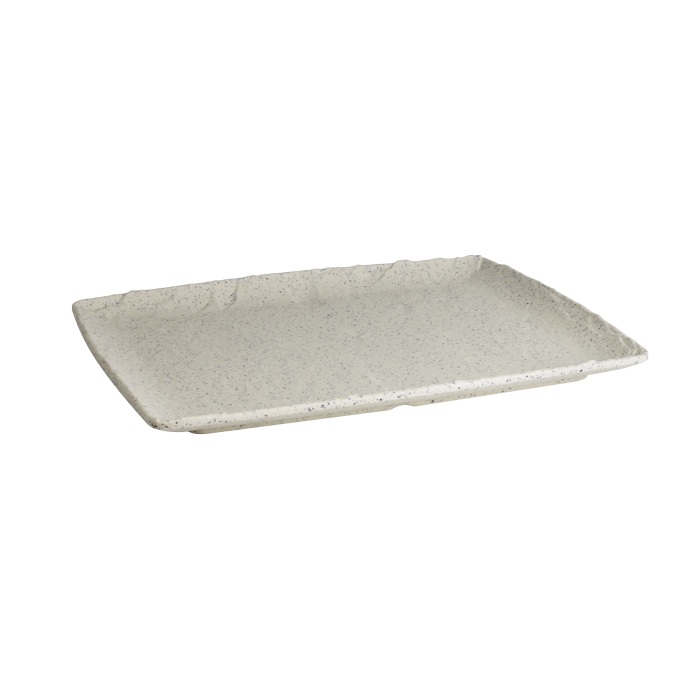 Platou melamina dreptunghiular White Granite Polaris 26,5x32,5cm