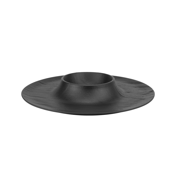 Platou portelan pentru prezentare Culinaro Meteor Black 40,6xh5,9cm, negru
