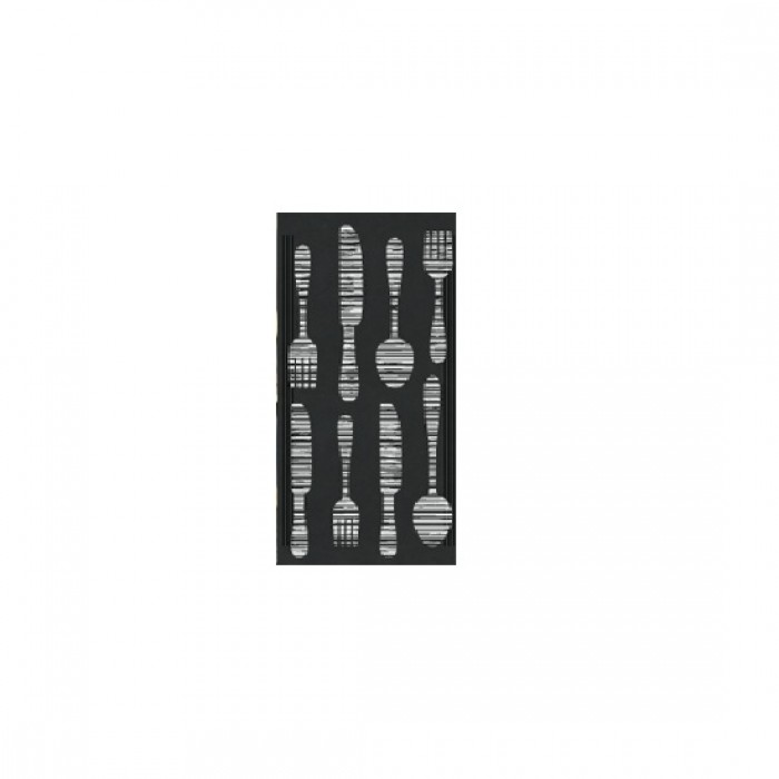 Plicuri RAKI din hartie pentru tacamuri cu servetel 11x25cm decor GOURMET BIANCO,125buc,negru