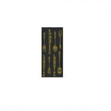 Plicuri RAKI din hartie pentru tacamuri cu servetel 11x25cm decor GOURMET ORO,125buc,negru