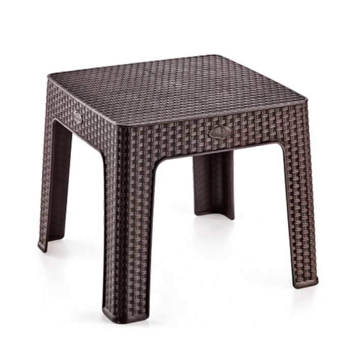 Masa pentru sezlong RAKI RATAN plastic tip ratan 44x44xh41cm maro
