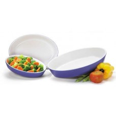 Tava ceramica penru copt oval 29x21x5cm 1,2l VILA RiCA albastru-alb