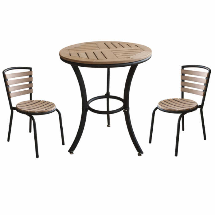 Set balcon masa rotunda POLYWOOD NATURAL 60x72cm cu 2 scaune 77x40cm Set balcon masa rotunda POLYWOOD NATURAL 60x72cm cu 2 scaune 77x40cm B003019-95315-95311
