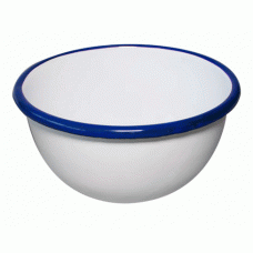 Bol emailat 14cm RAKI RETRO alb/albastru
