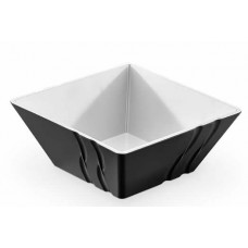 Bol patrat melamina RAKI LUXOR, 24x24x10cm, 3280ml, BICOLOR negru/alb