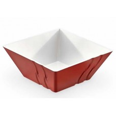 Bol patrat melamina RAKI LUXOR, 24x24xh10cm, 3280ml, BICOLOR rosu/alb