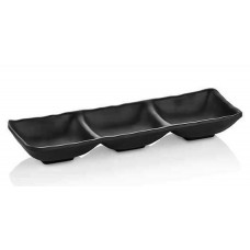 Bol ramekin triplu melamina RAKI, 26,5x8,8xh3,7cm, negru