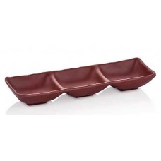 Bol ramekin triplu melamina RAKI, 26,5x8,8xh3,7cm, maro