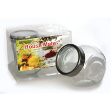 Set 2 borcane depozitare RAKI TOP, 2x1,6l, din sticla cu capac transparent, cu 2 baze