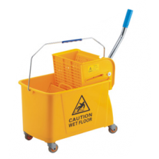 Carucior curatenie profesional cu presa, storcator RAKI 20l galben, 28x49x69cm