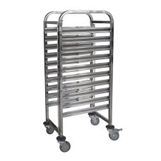 RAKI Carucior transport tavi gastronorm GN cu 10 niveluri, din inox
