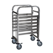 RAKI Carucior transport tavi gastronorm GN cu 6 niveluri, din inox