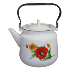 Ceainic emailat cu decor 3,5l, D14cm, RAKI MAKI, otel carbon, cu capac