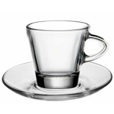 Ceasca cu farfurioara sticla Barcheta 80ml MN010462