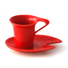 Ceasca cu farfurioara 120ml MN012114 culoare rosie
