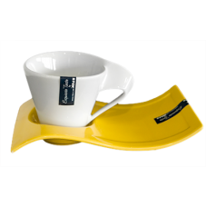 Ceasca cu farfurioara 200ml MN012162 culoare alb-galben