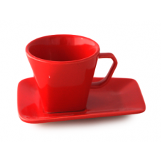 Ceasca cu farfurioara 70ml MN012142 culoare rosie