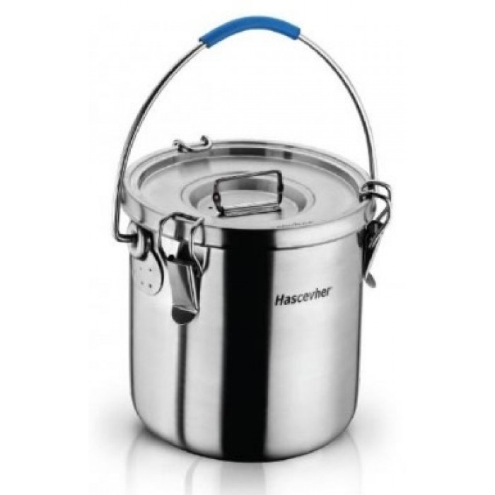 Container,bidon inox cu capac pentru transportarea produselor alimentare D28x28cm 17L