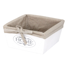 Cos paine lemn textil RAKI 20x20x12,5cm alb MN0193767