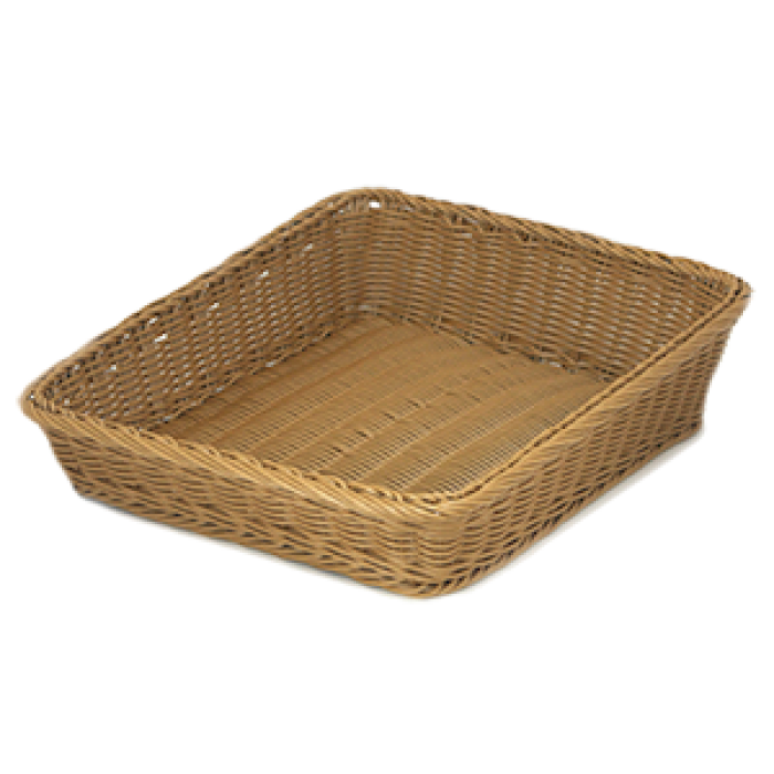 Cos poliratan 36x45xH12xh6cm pentru servire paine, RAKI maro