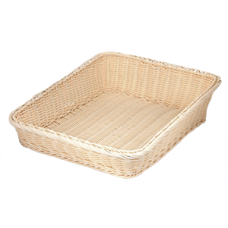 Cos poliratan 36x45xH12xh6cm pentru servire paine, RAKI crem