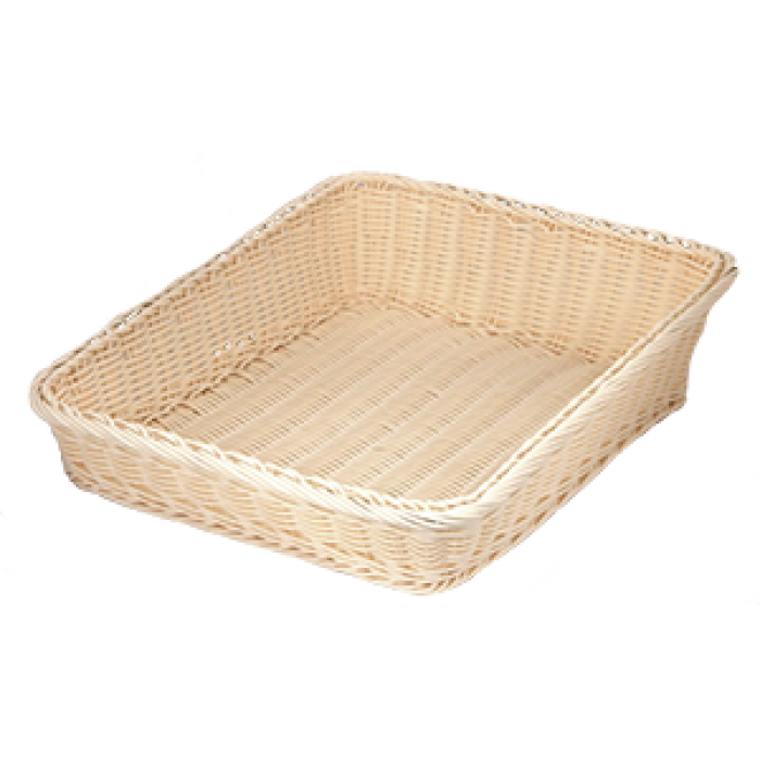Cos poliratan 36x45xH12xh6cm pentru servire paine, RAKI crem