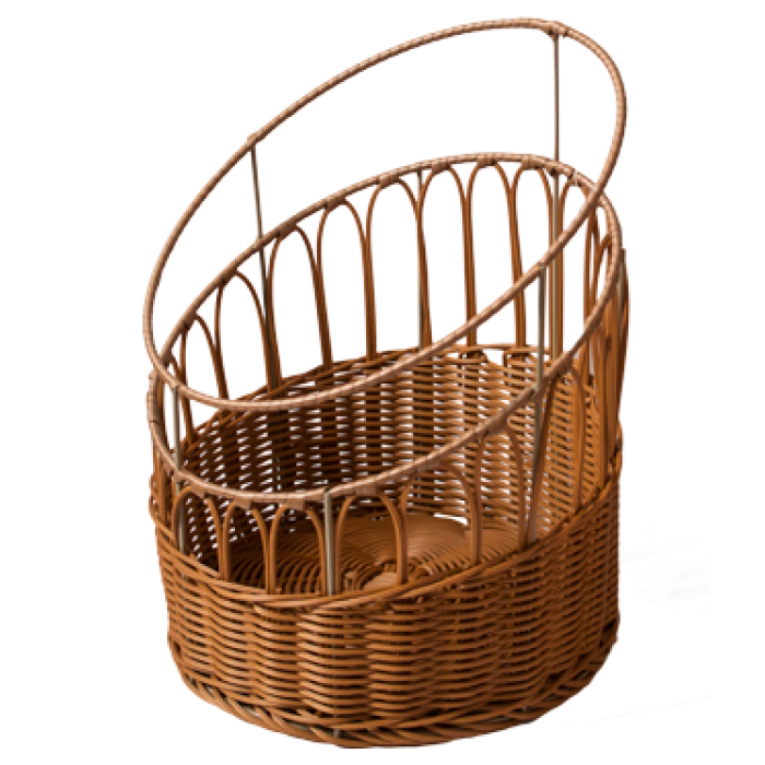 Cos rotund 33xh21,5xH39cm pentru baghete, paine, patiserie, brutarie, maro RAKI