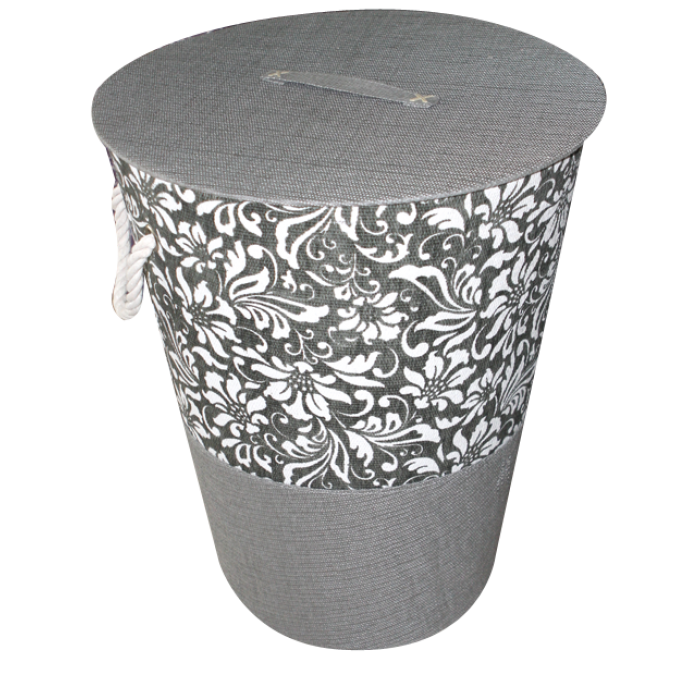 Cos rufe baie cu capac 42xH50cm RAKI SEDROS gri MN018841