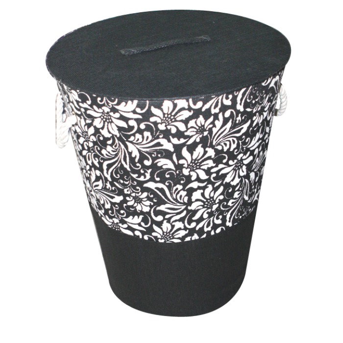 Cos rufe baie cu capac 42xH50cm RAKI SEDROS neagra MN018840