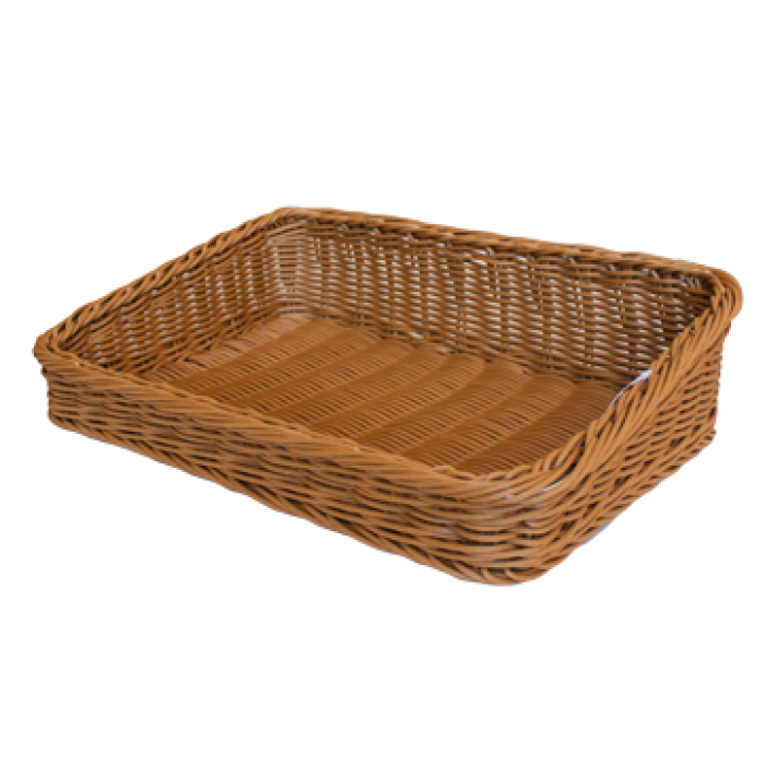 Cos servire paine poliratan RAKI 40x28xh6xH10cm, maro