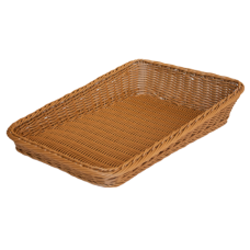 Cos servire paine poliratan RAKI 40x35xh4xH10cm, maro