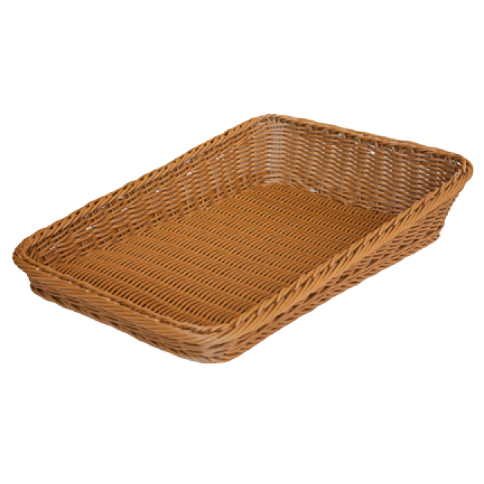 Cos servire paine poliratan RAKI 40x35xh4xH10cm, maro