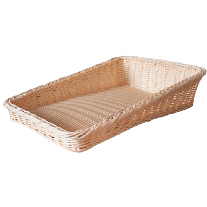 Cos servire paine poliratan RAKI 40x35xh4xH10cm, crem