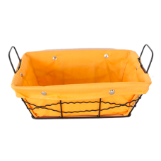 Cos servire paine dreptunghiular RAKI 23x18x8cm din metal si panza, galben