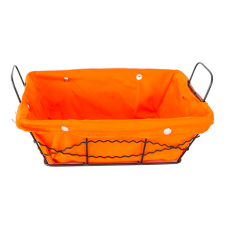Cos servire paine dreptunghiular RAKI 23x18x8cm din metal si panza, orange