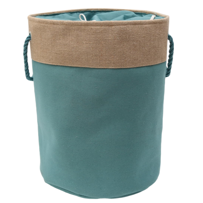 Cos textil rufe baie rotund RAKI OROPOL 40xH50cm bej-verde MN0188148