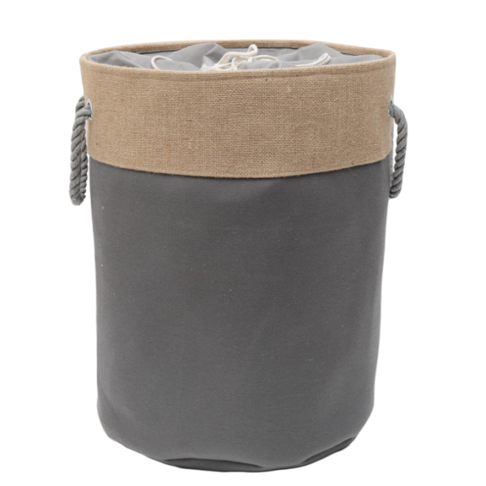 Cos textil rufe baie rotund RAKI OROPOL 40xH50cm gri MN0188146