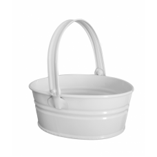 Cosulet metalic decorativ FERONYA de gradina culoare alba MN011639