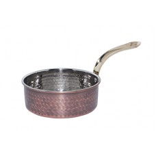 Cratita cu maner cu relief CULINARO ANTIQUE, D13,5xh5cm, 600ml, din inox cu strat cupru