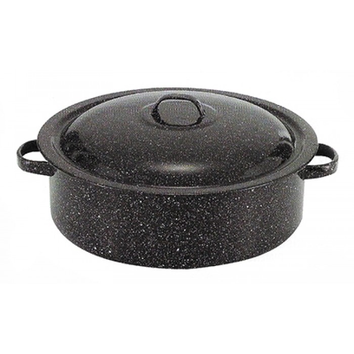 Cratita emailata cu capac RAKI 28lt, 48xh16cm