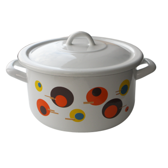 Cratita emailata cu capac RAKI Circle 24cm 5,7lt