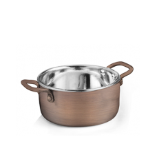 Cratita mica CULINARO ANTIQUE, D10xh4,7cm, 350ml, din inox cu strat cupru