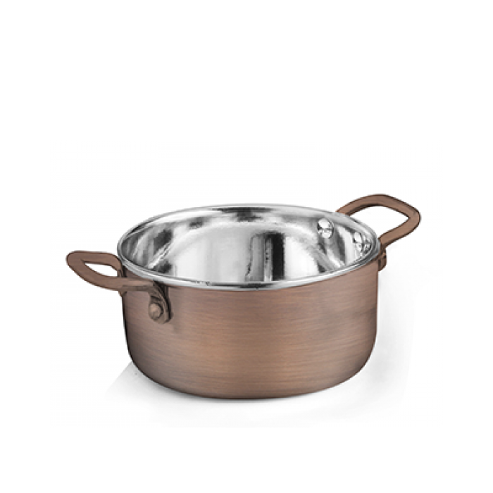 Cratita mica CULINARO ANTIQUE, D10xh4,7cm, 350ml, din inox cu strat cupru