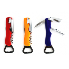 Tirbuson multifunctional cu desfacator sticle si cutit RAKI, inox, diferite culori