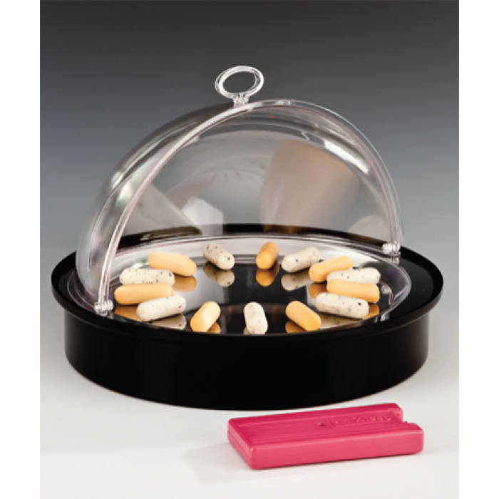 Display cu racire D42cm cu capac roll top RAKI, policarbonat