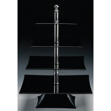 Display prezentare policarbonat RAKI, 35x35xh50cm, cu patru niveluri 20x20cm/25x25cm/30x30cm/35x35cm, negru