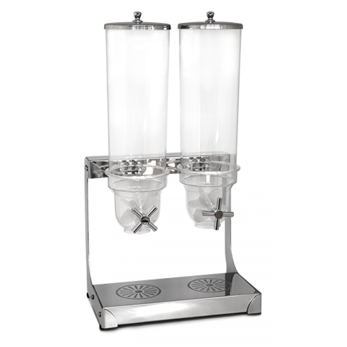 Dispenser cereale dublu 2x3,5l RAKI cu stand din inox