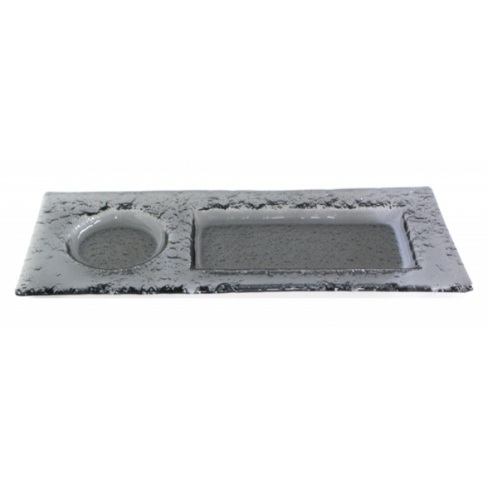 Farfurie RAKI pentru desert 2 compartimente 12x33cm neagra MN0103194